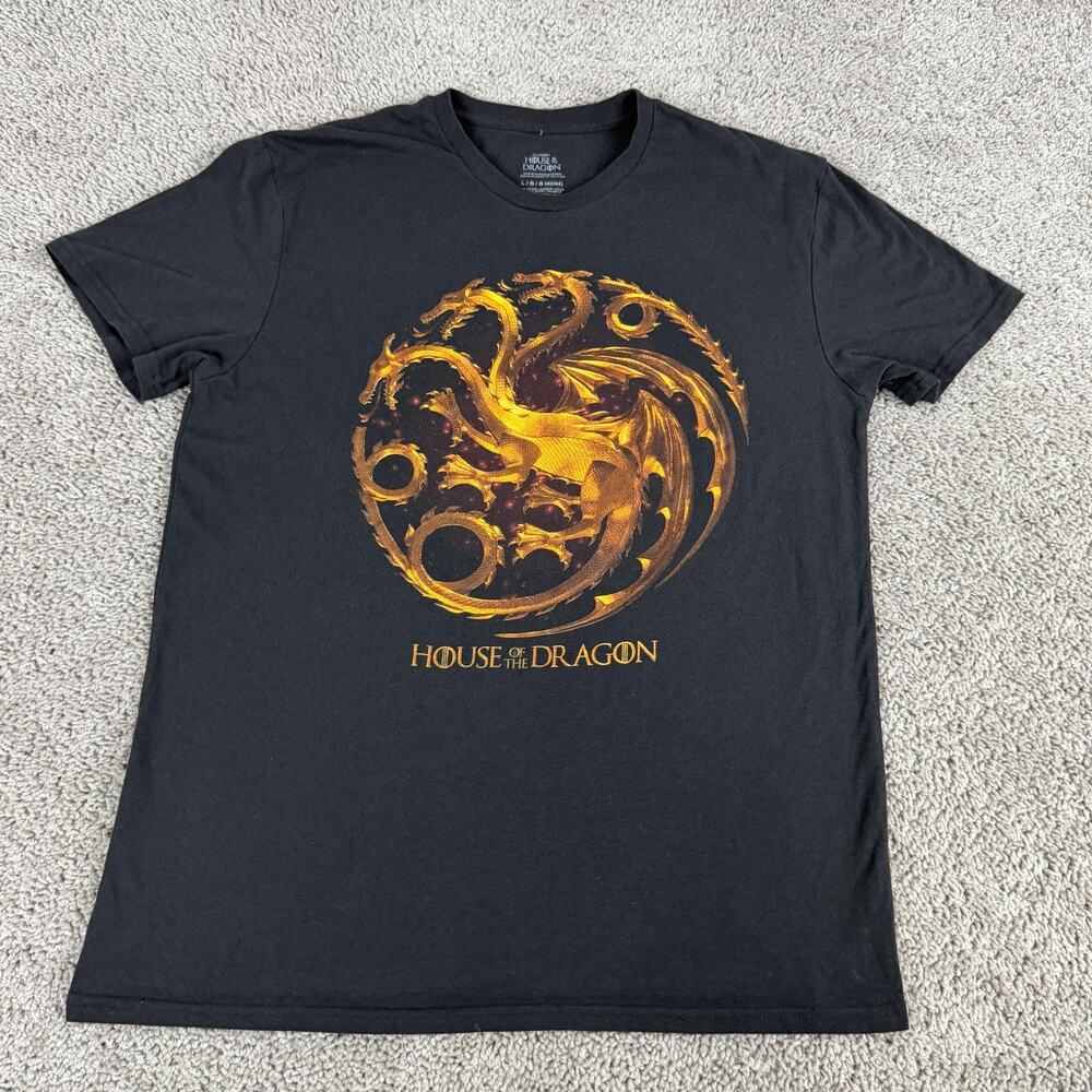 House Of The Dragon Shirt Mens Large Black Graphic HBO Game Of Thrones TV Show